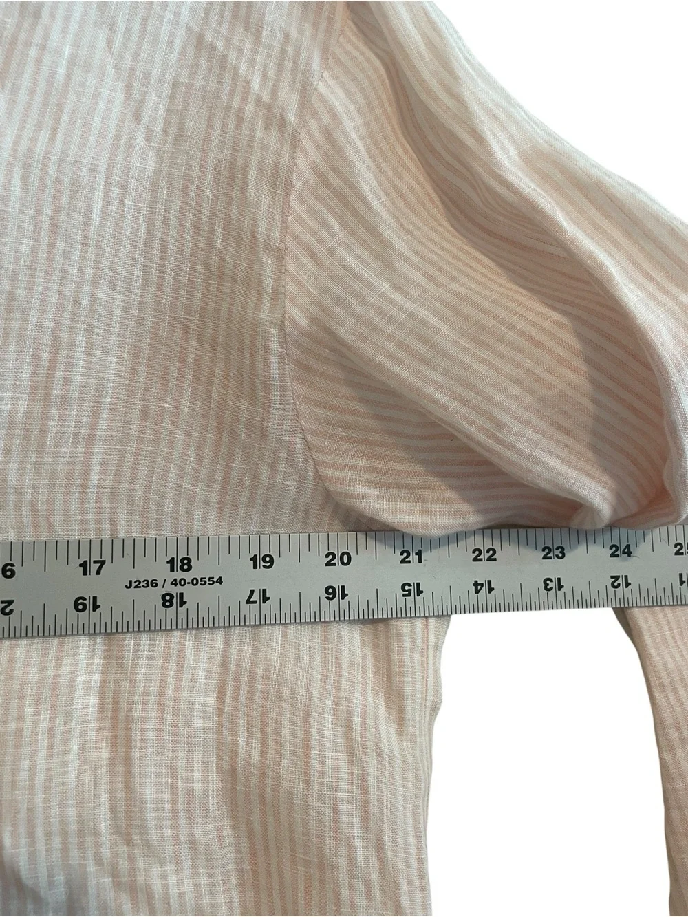 Lafayette 148 Womens Linen Pink Pin Stripe Long Sleeve Button Up Shirt Top Sz M - Picture 8 of 10